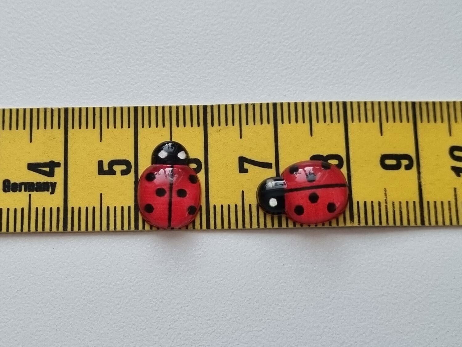 25 st nyckelpigor i resin, miniatyrer (röda)