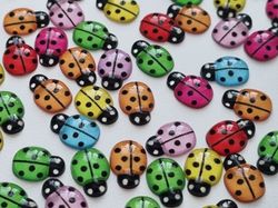 25 st nyckelpigor i resin, miniatyrer (blandade)