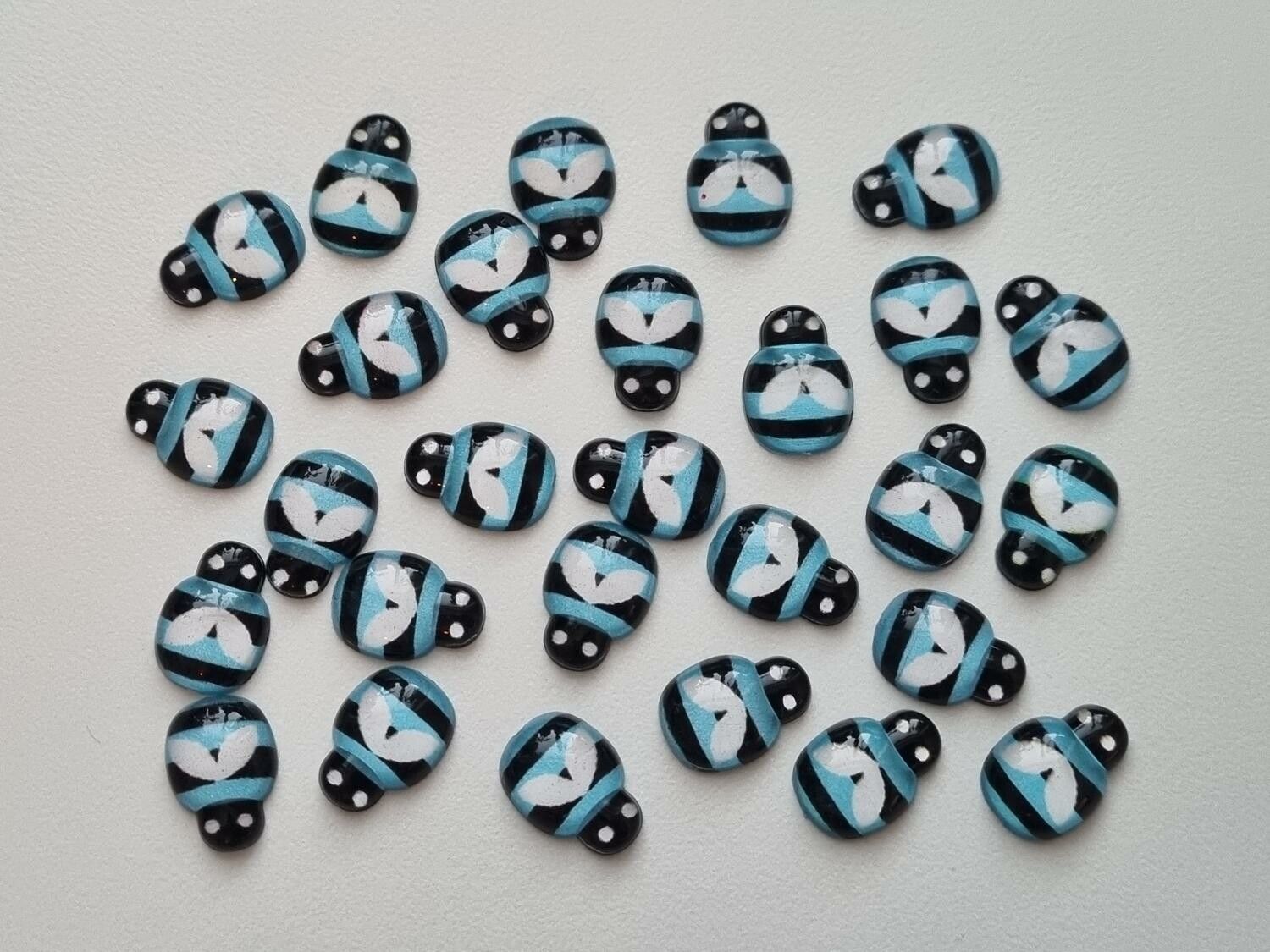 25 st bin i resin, miniatyr bin (blåa)