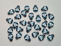 25 st bin i resin, miniatyr bin (blåa)