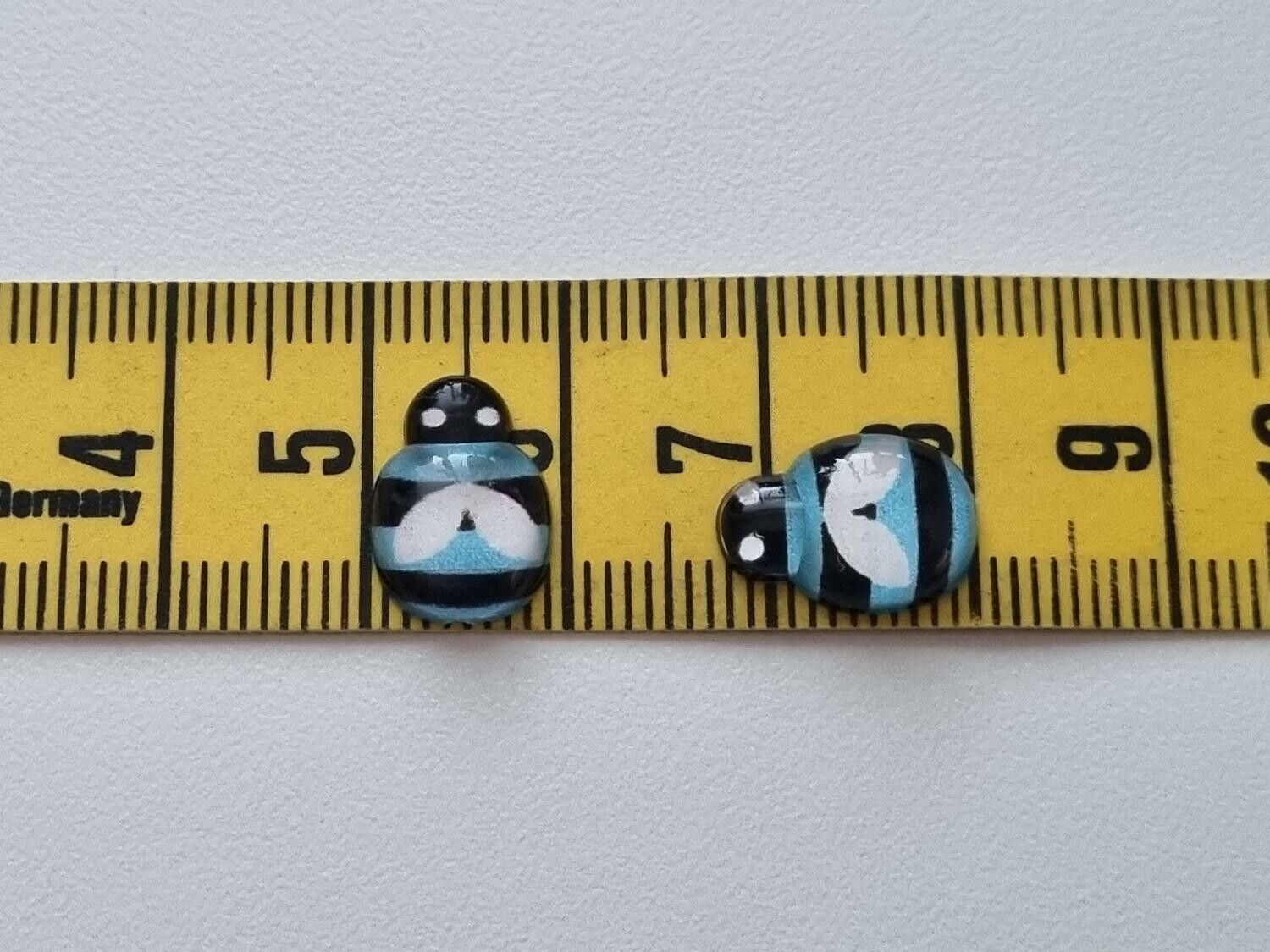 25 st bin i resin, miniatyr bin (blåa)