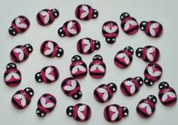 25 st bin i resin, miniatyr bin (cerise)