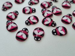 25 st bin i resin, miniatyr bin (cerise)