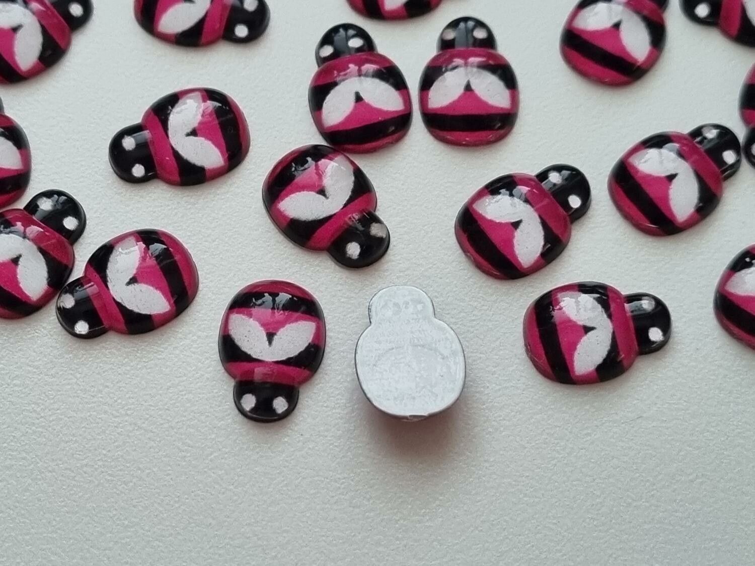 25 st bin i resin, miniatyr bin (cerise)
