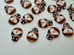 25 st bin i resin, miniatyr bin (orange)
