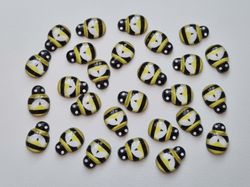 25 st bin i resin, miniatyr bin (gula)