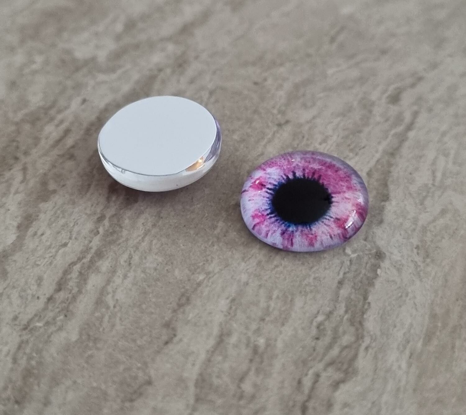 2 st drakögon kattögon i glas, glasinfattningar, cabochoner (12 mm)