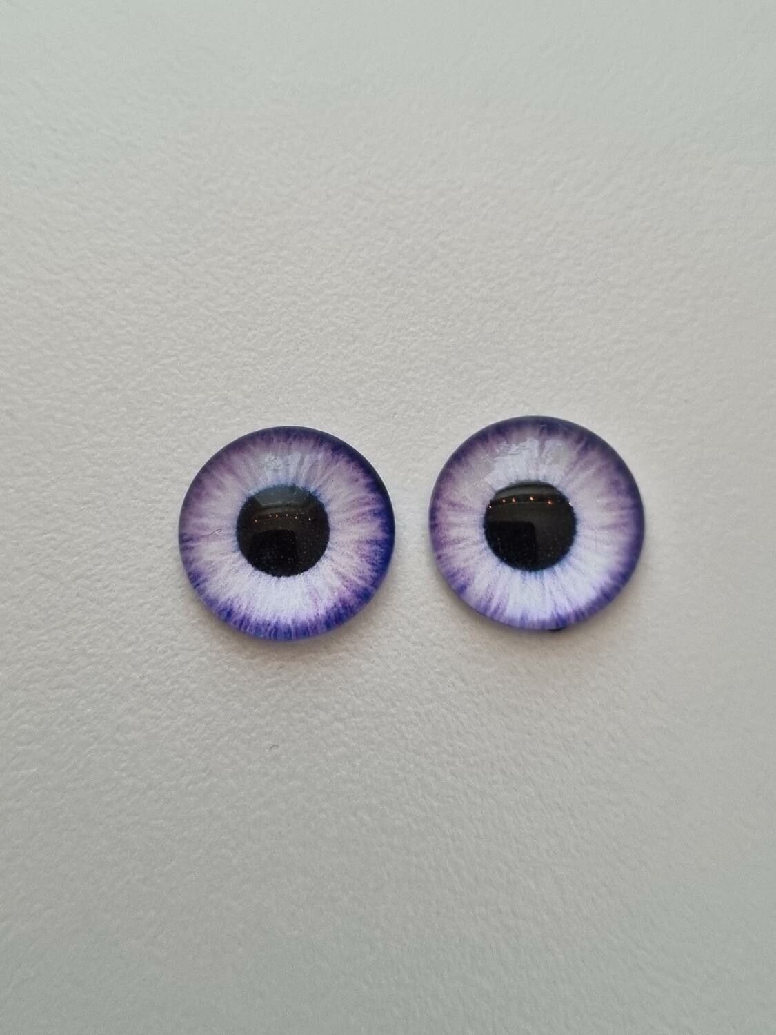 2 st drakögon kattögon i glas, glasinfattningar, cabochoner (12 mm)