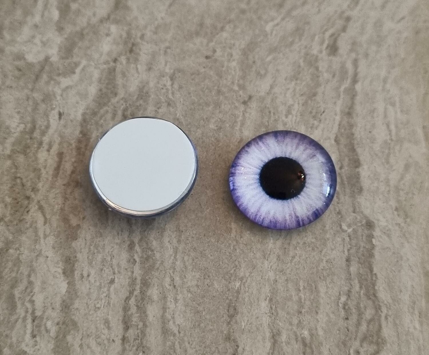 2 st drakögon kattögon i glas, glasinfattningar, cabochoner (12 mm)