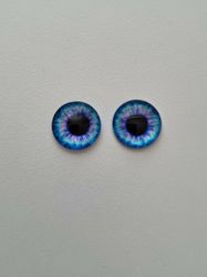 2 st drakögon kattögon i glas, glasinfattningar, cabochoner (12 mm)