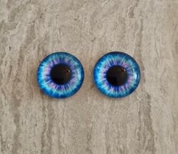 2 st drakögon kattögon i glas, glasinfattningar, cabochoner (12 mm)