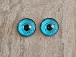 2 st drakögon kattögon i glas, glasinfattningar, cabochoner (12 mm)