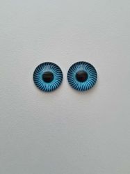 2 st drakögon kattögon i glas, glasinfattningar, cabochoner (12 mm)