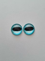 2 st drakögon kattögon i glas, glasinfattningar, cabochoner (12 mm)