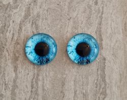 2 st drakögon kattögon i glas, glasinfattningar, cabochoner (12 mm)