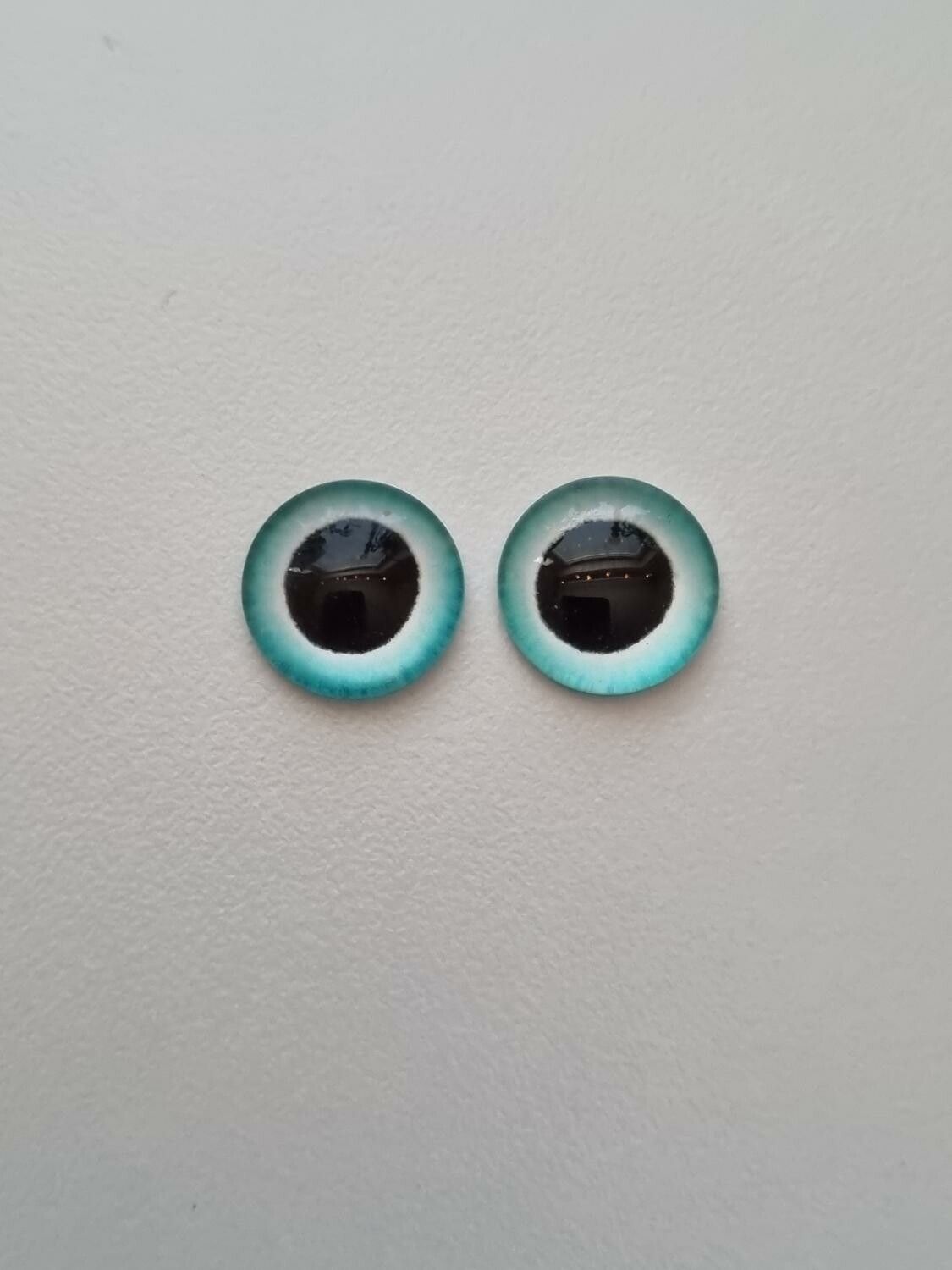 2 st drakögon kattögon i glas, glasinfattningar, cabochoner (12 mm)