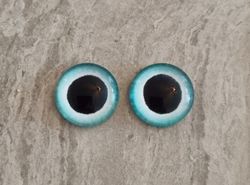 2 st drakögon kattögon i glas, glasinfattningar, cabochoner (12 mm)