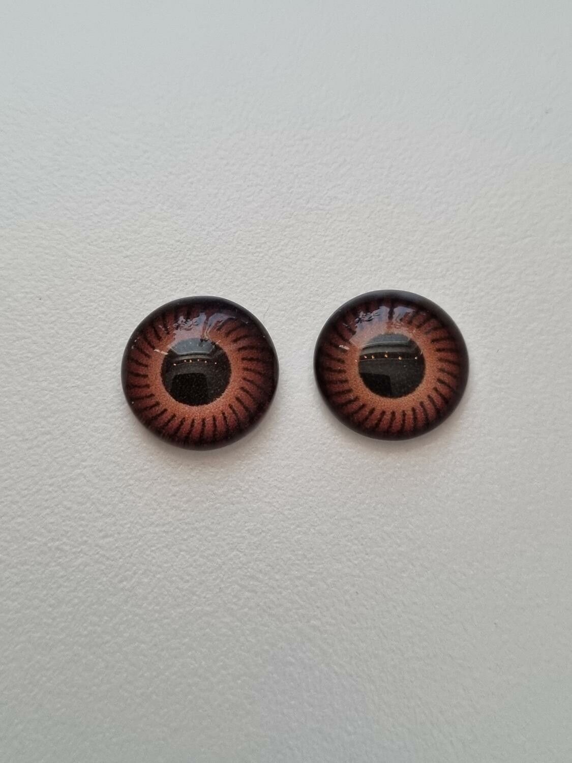 2 st drakögon kattögon i glas, glasinfattningar, cabochoner (12 mm)