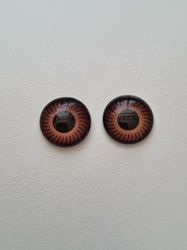 2 st drakögon kattögon i glas, glasinfattningar, cabochoner (12 mm)