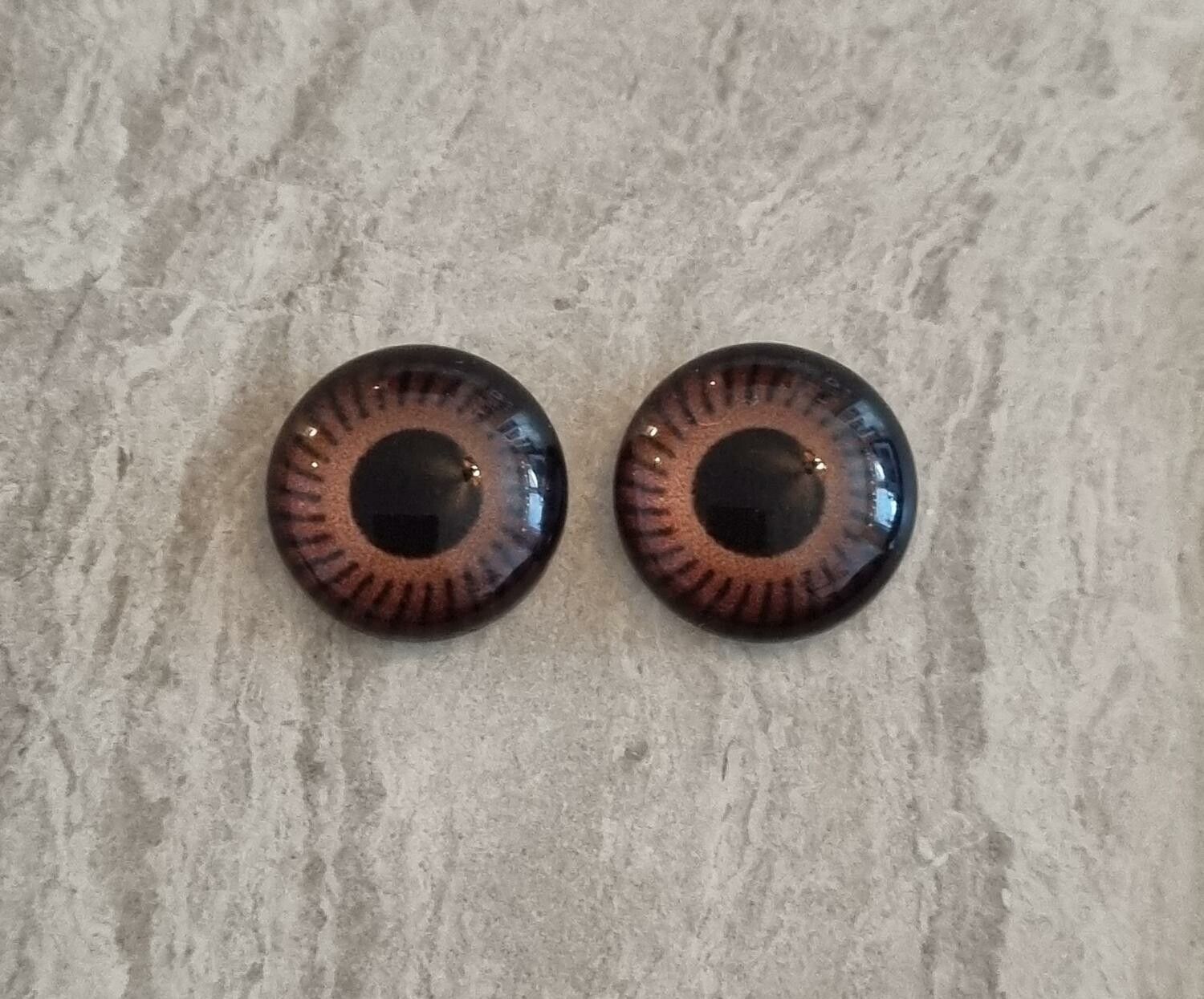 2 st drakögon kattögon i glas, glasinfattningar, cabochoner (12 mm)