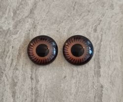2 st drakögon kattögon i glas, glasinfattningar, cabochoner (12 mm)