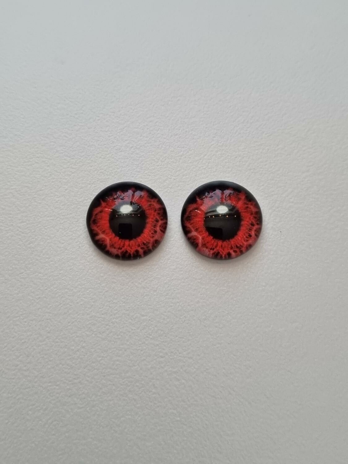 2 st drakögon kattögon i glas, glasinfattningar, cabochoner (12 mm)