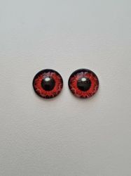 2 st drakögon kattögon i glas, glasinfattningar, cabochoner (12 mm)