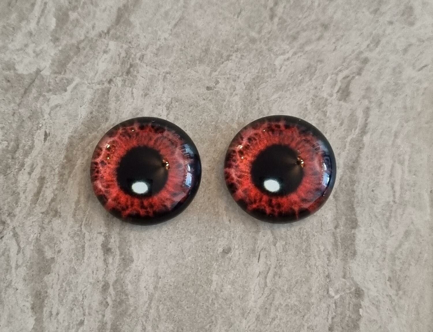 2 st drakögon kattögon i glas, glasinfattningar, cabochoner (12 mm)