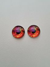 2 st drakögon kattögon i glas, glasinfattningar, cabochoner (12 mm)
