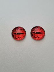 2 st drakögon kattögon i glas, glasinfattningar, cabochoner (12 mm)