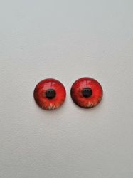2 st drakögon kattögon i glas, glasinfattningar, cabochoner (12 mm)