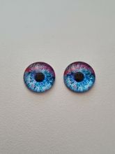 2 st drakögon kattögon i glas, glasinfattningar, cabochoner (12 mm)