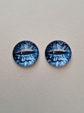 2 st drakögon kattögon i glas, glasinfattningar, cabochoner (12 mm)