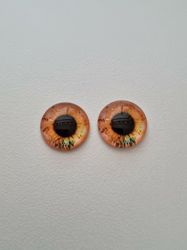 2 st drakögon kattögon i glas, glasinfattningar, cabochoner (12 mm)