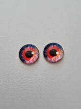 2 st drakögon kattögon i glas, glasinfattningar, cabochoner (12 mm)