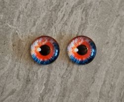 2 st drakögon kattögon i glas, glasinfattningar, cabochoner (12 mm)