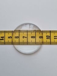 1 stor transparent cabochon i glas, glasinfattning (40 mm)