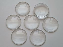 1 stor transparent cabochon i glas, glasinfattning (40 mm)