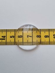 2 st transparenta cabochoner i glas, glasinfattningar (30 mm)