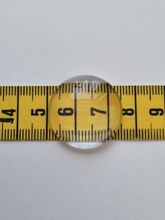 2 st transparenta cabochoner i glas, glasinfattningar (25 mm)