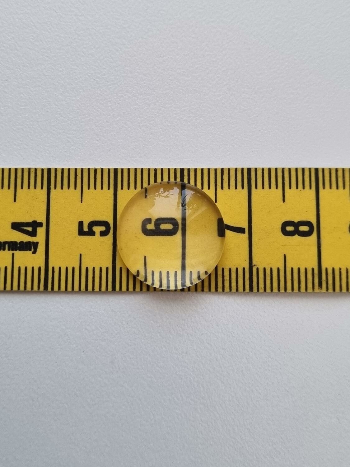 10 st transparenta cabochoner i glas, glasinfattningar (16 mm)
