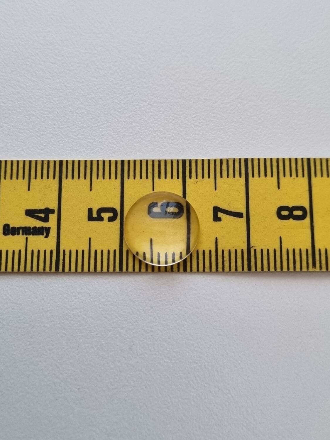 10 st transparenta cabochoner i glas, glasinfattningar (12 mm)