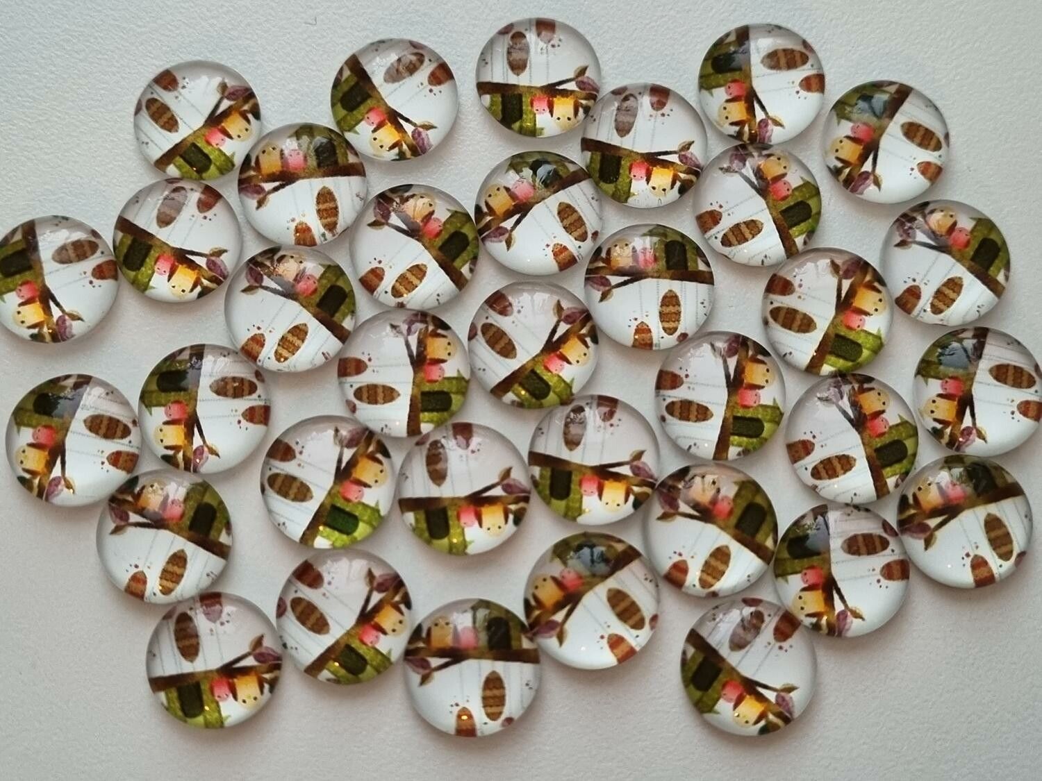 Flatbacks / cabochoner i glas Ugglor. Flatbacks uggla (10 st)