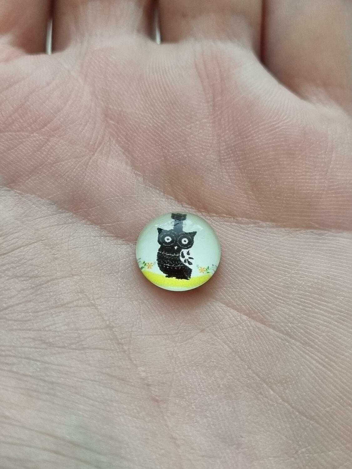 Flatbacks / Cabochon i glas Ugglor. Flatbacks uggla (10 st)