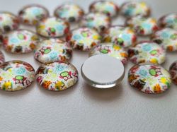 Flatbacks / cabochoner i glas Ugglor. Flatbacks uggla (10 st)