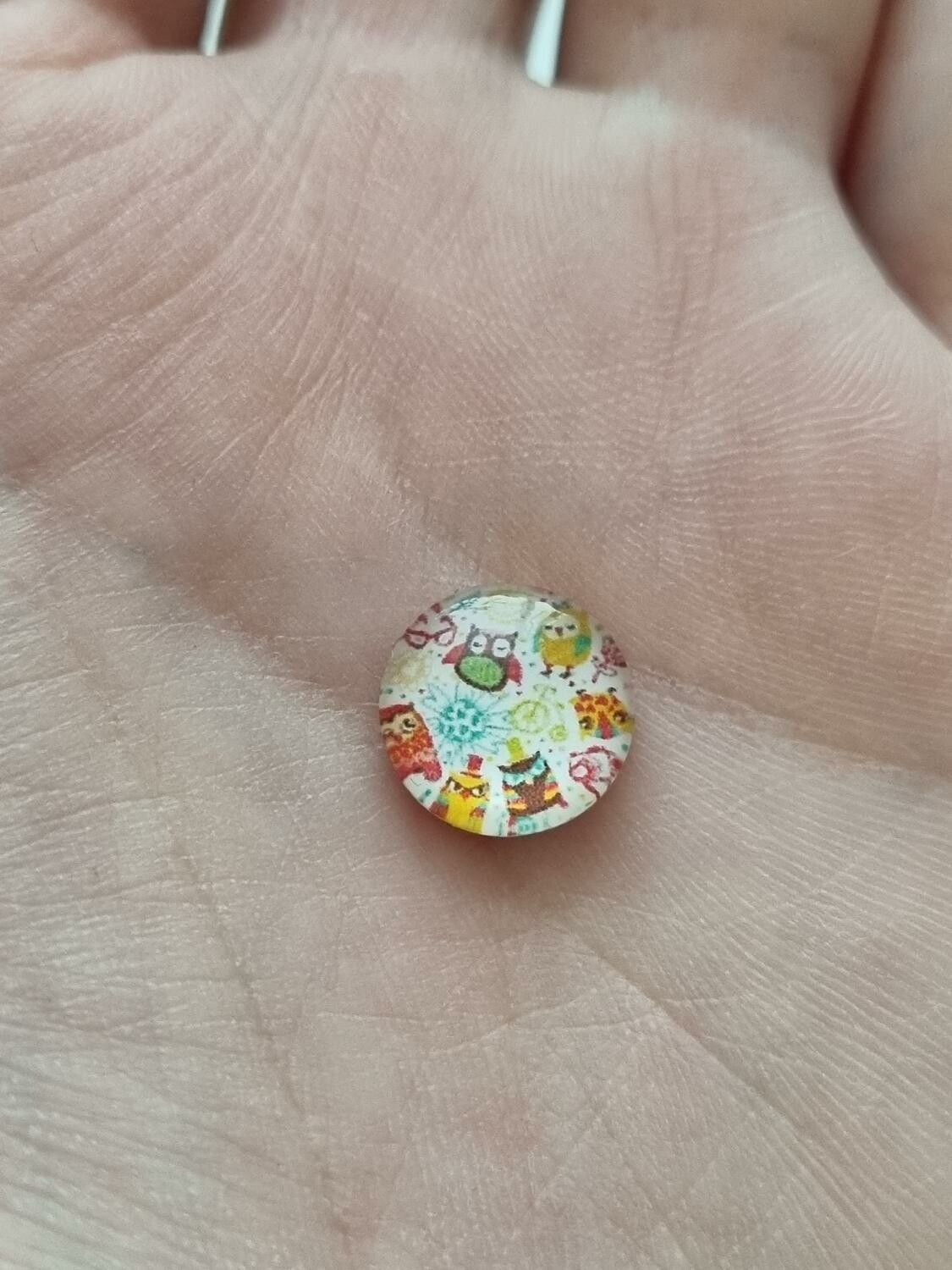 Flatbacks / cabochoner i glas Ugglor. Flatbacks uggla (10 st)