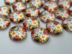 Flatbacks / cabochon i glas Ugglor. Flatbacks uggla (10 st)