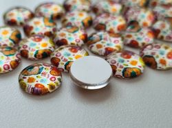 Flatbacks / cabochon i glas Ugglor. Flatbacks uggla (10 st)