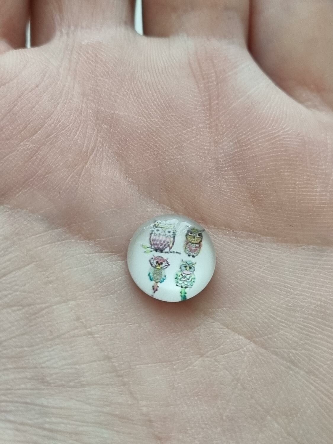 Flatbacks / cabochoner i glas Ugglor. Flatbacks uggla (10 st)