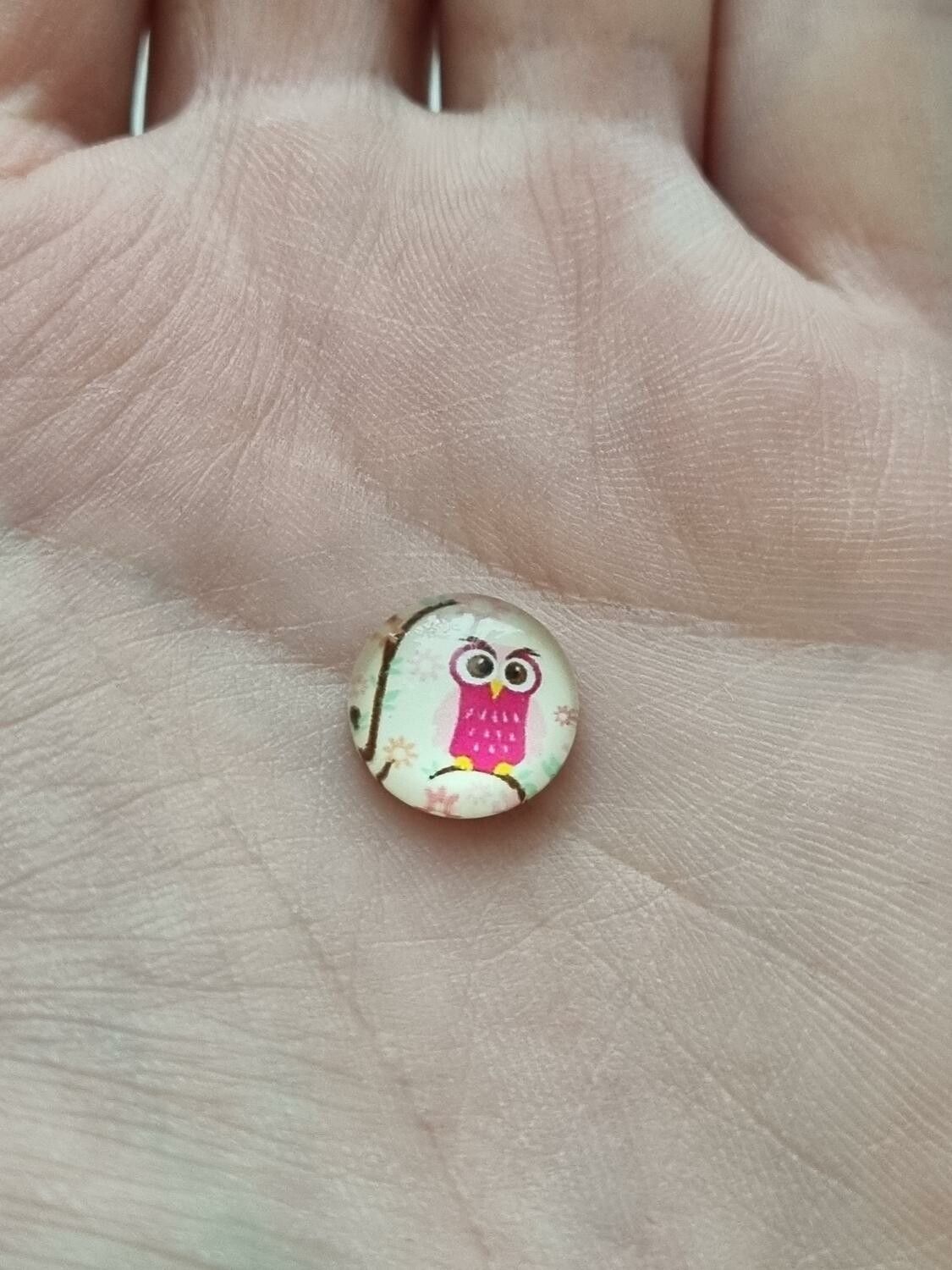 Flatbacks / cabochon i glas Ugglor. Flatbacks uggla (10 st)